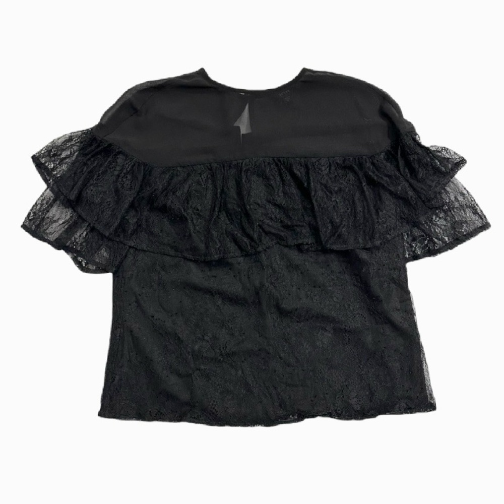 Guess Black Lace Short Sleeve Blouse